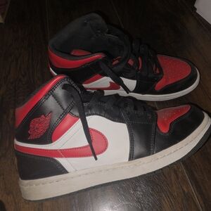 Jordan High-Top Sneakers in Black and Red